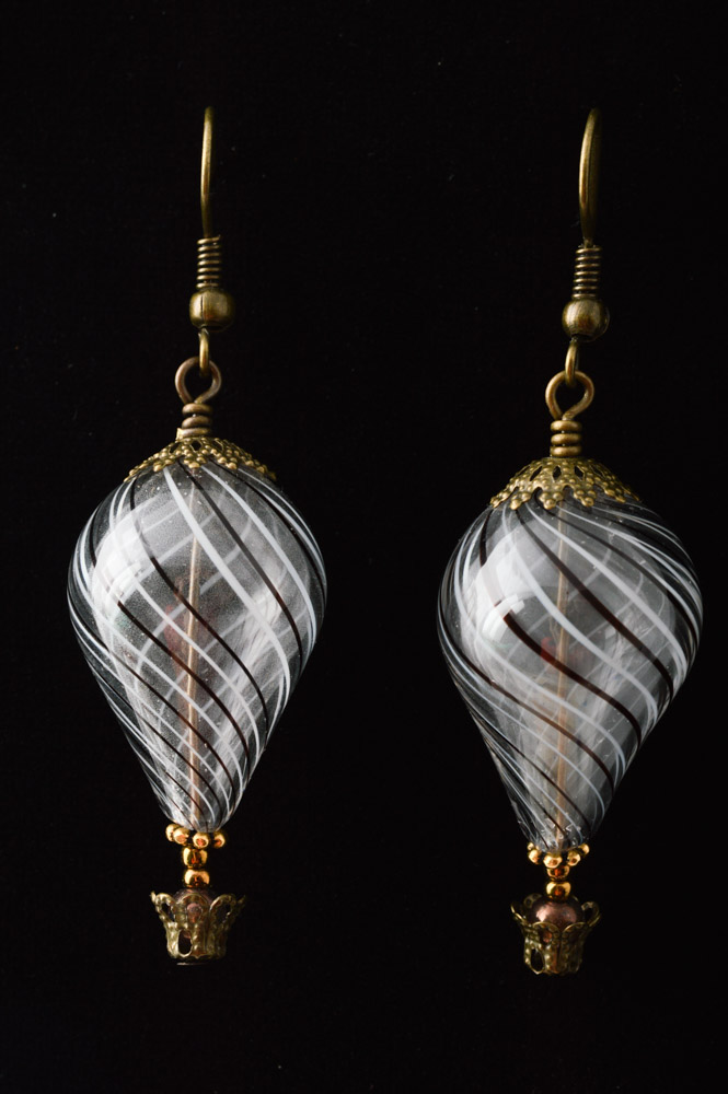 Handcrafted Hot Air Balloon Blown Glass Earrings