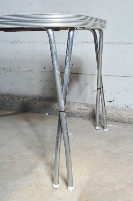 Vintage 1950s Red Formica Table and Three Chairs