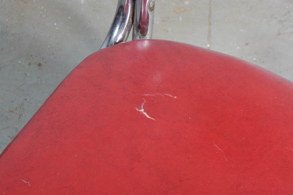 Vintage 1950s Red Formica Table and Three Chairs