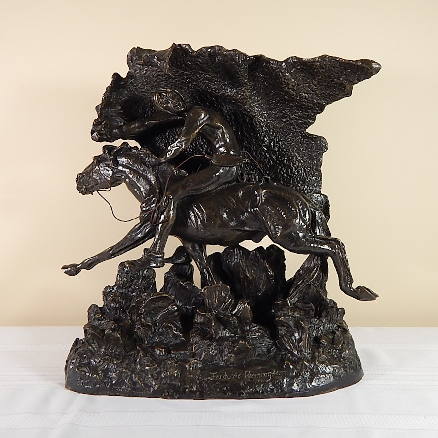 Frederic Remington Recast Bronze Sculpture "The Horse Thief"