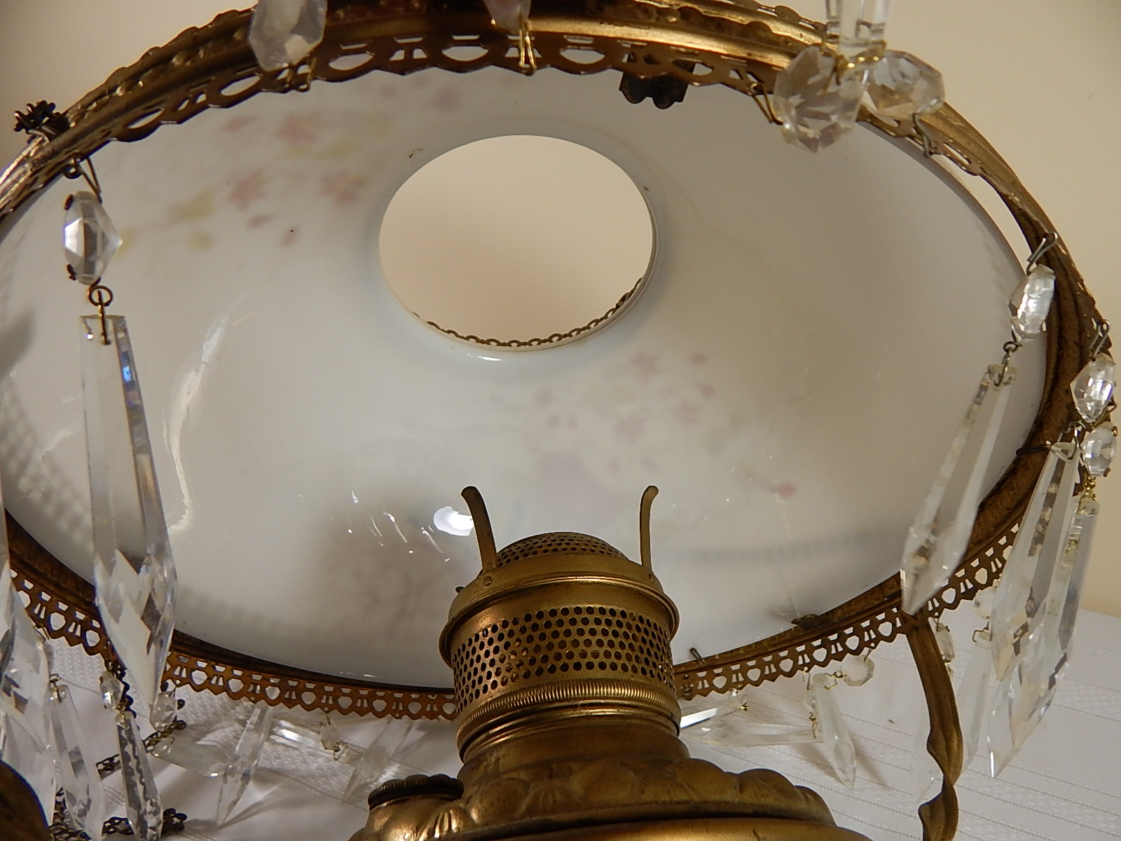 Antique Victorian Hanging Oil Lamp