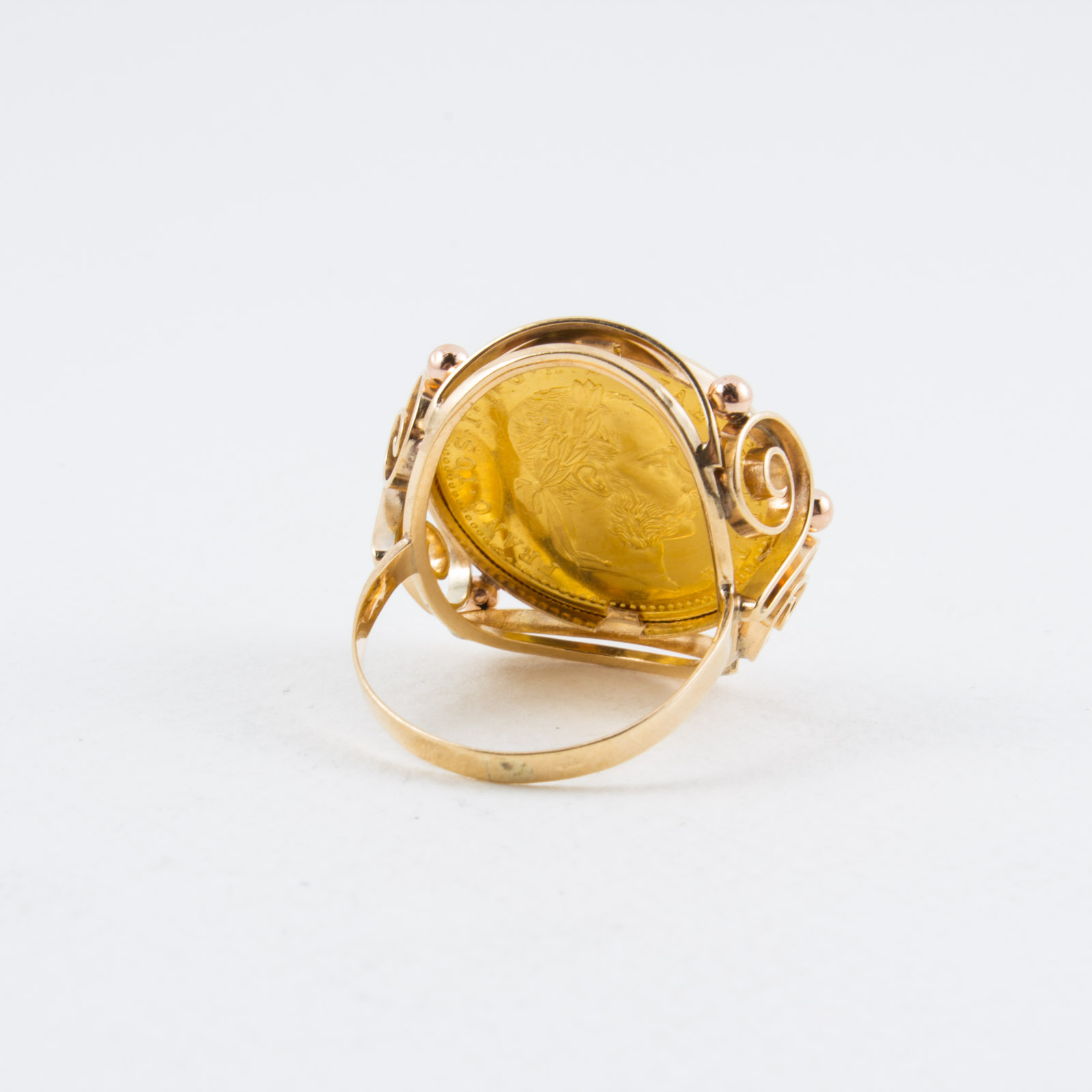 Gold 1915 Austrian One Ducat Coin Ring