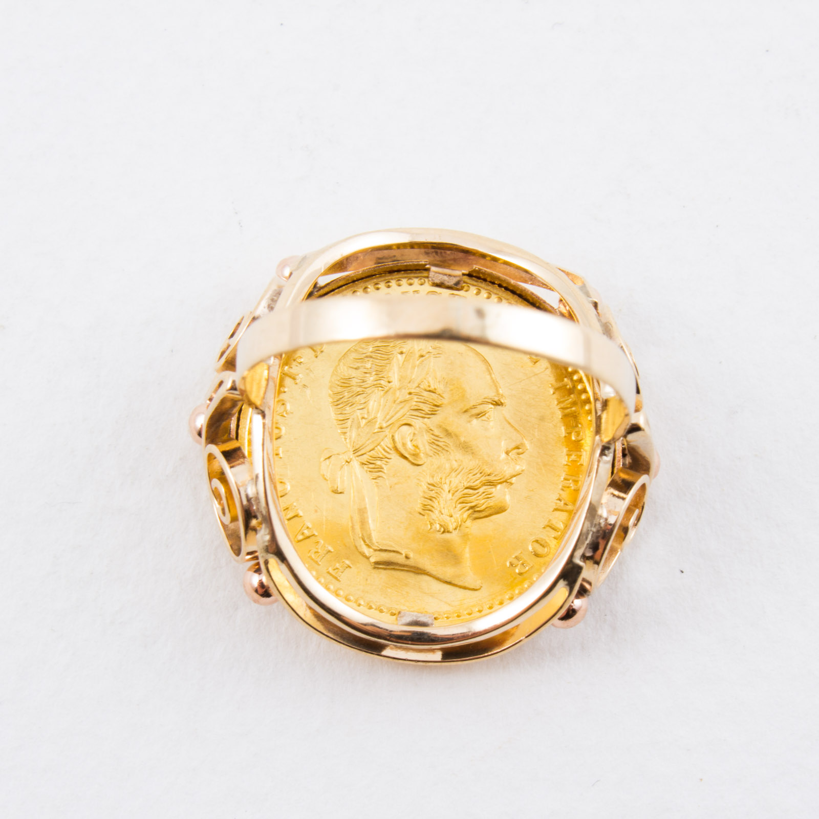 Gold 1915 Austrian One Ducat Coin Ring