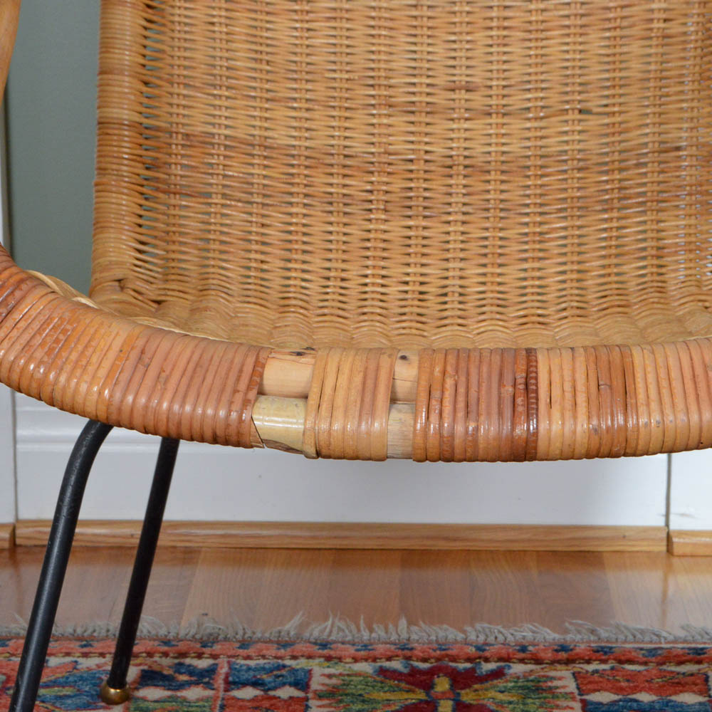 Wicker and Bamboo Arm Chair