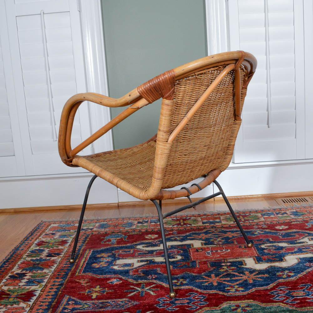 Wicker and Bamboo Arm Chair