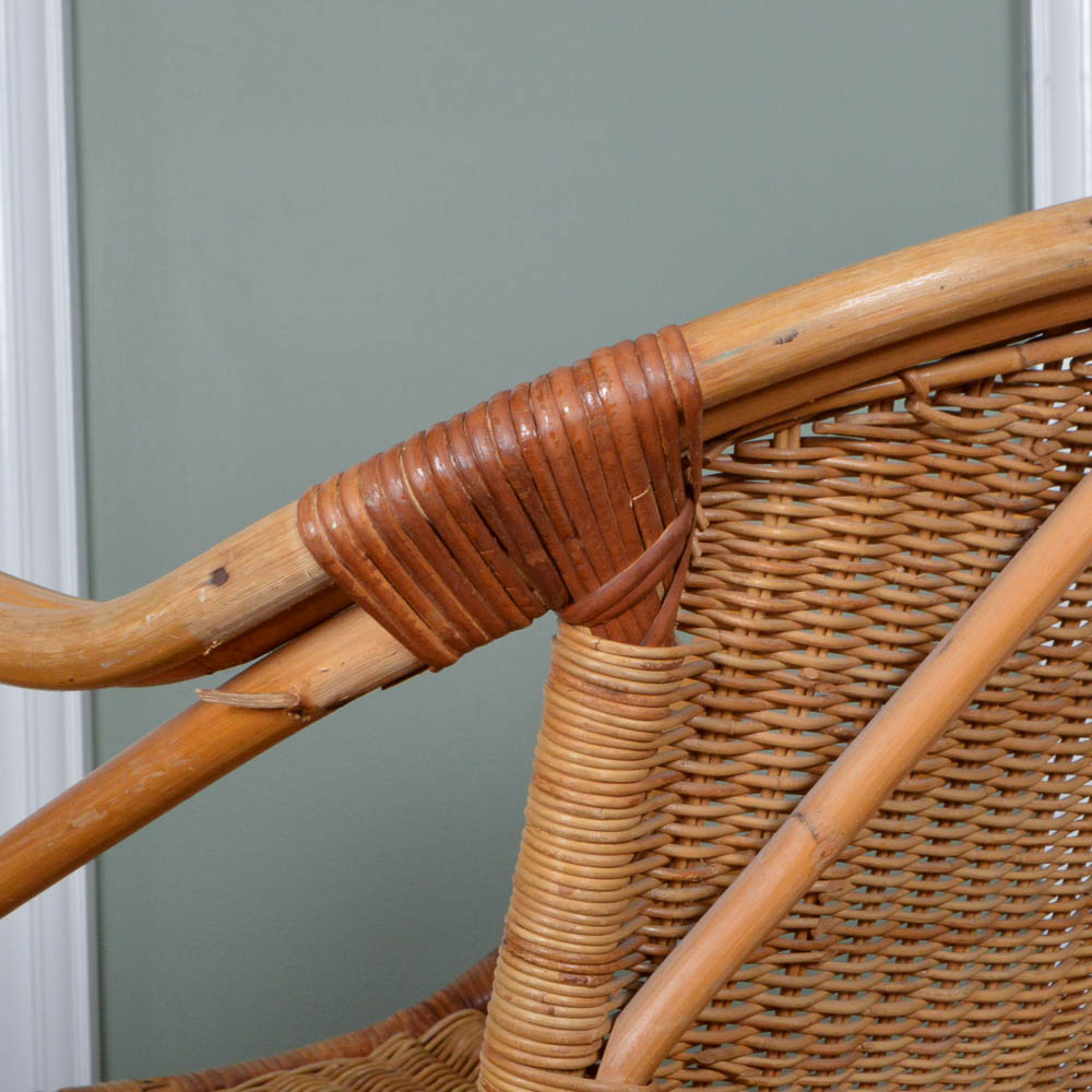 Wicker and Bamboo Arm Chair