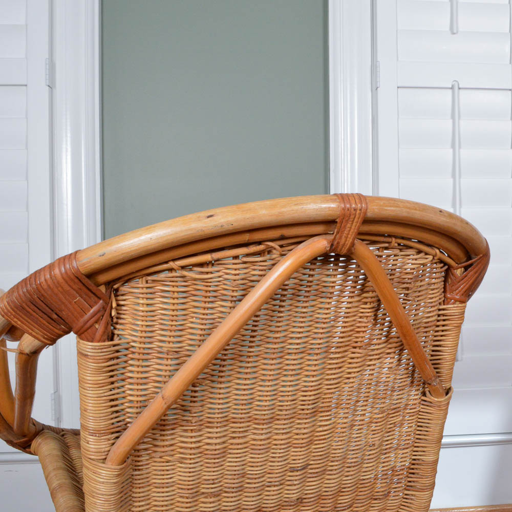 Wicker and Bamboo Arm Chair