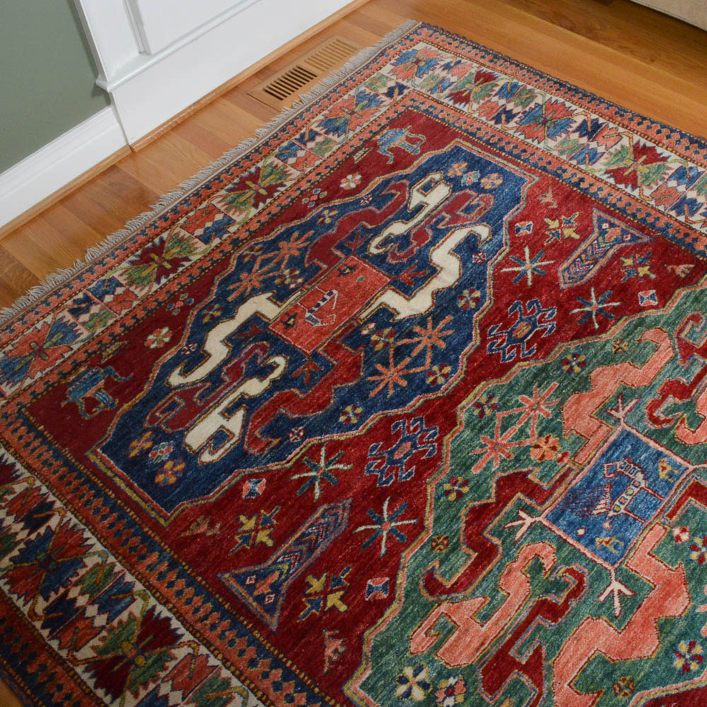 Exceptional Handwoven Kazak Cloud-band Chondzoresk Area Rug