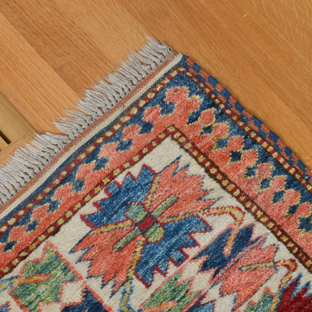 Exceptional Handwoven Kazak Cloud-band Chondzoresk Area Rug