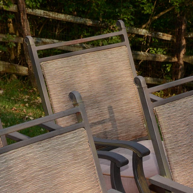 Cast Aluminum Tile Top Patio Table and Chairs