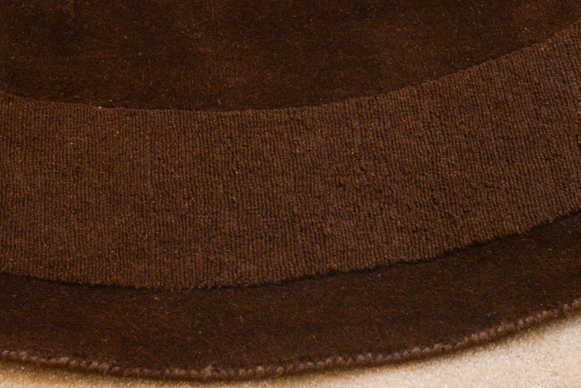Circular Brown Machine Made Area Rug