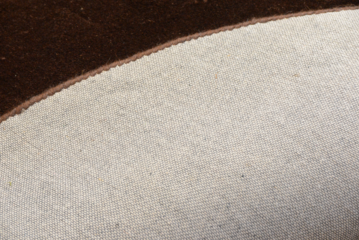 Circular Brown Machine Made Area Rug