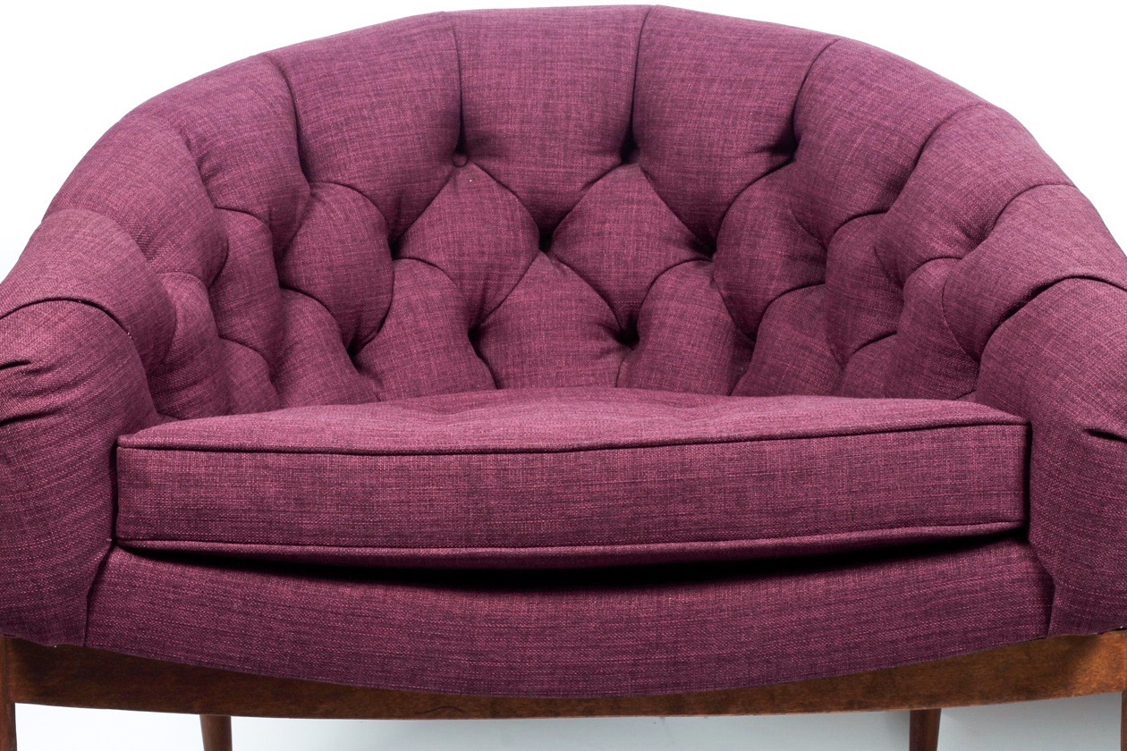 Pair of Milo Baughman Wide Barrel-Back Lounge Chairs