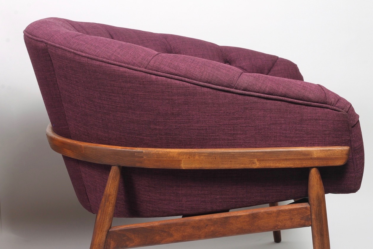 Pair of Milo Baughman Wide Barrel-Back Lounge Chairs