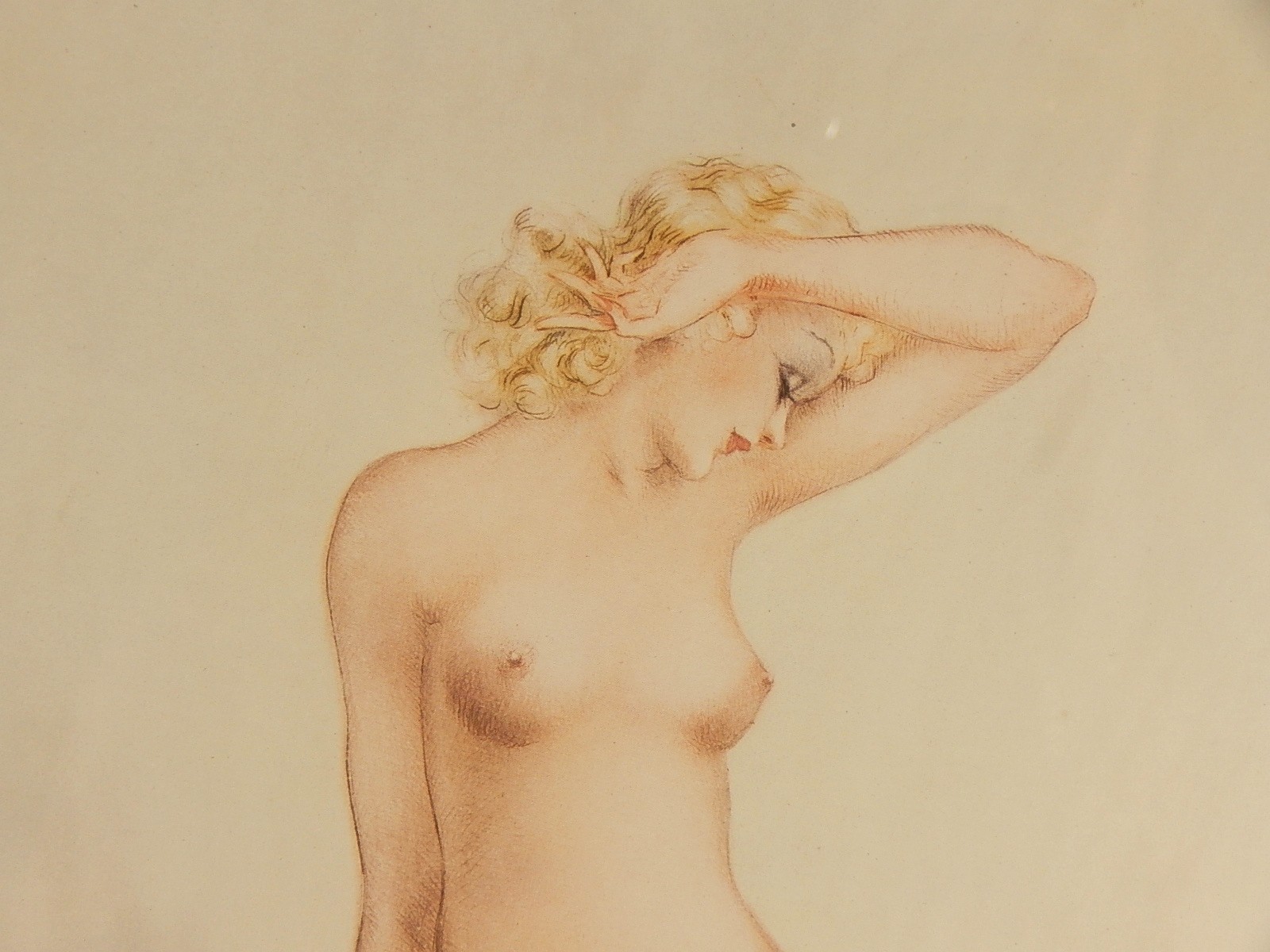 Louis Icart Framed Offset Lithograph "Pink Slip"