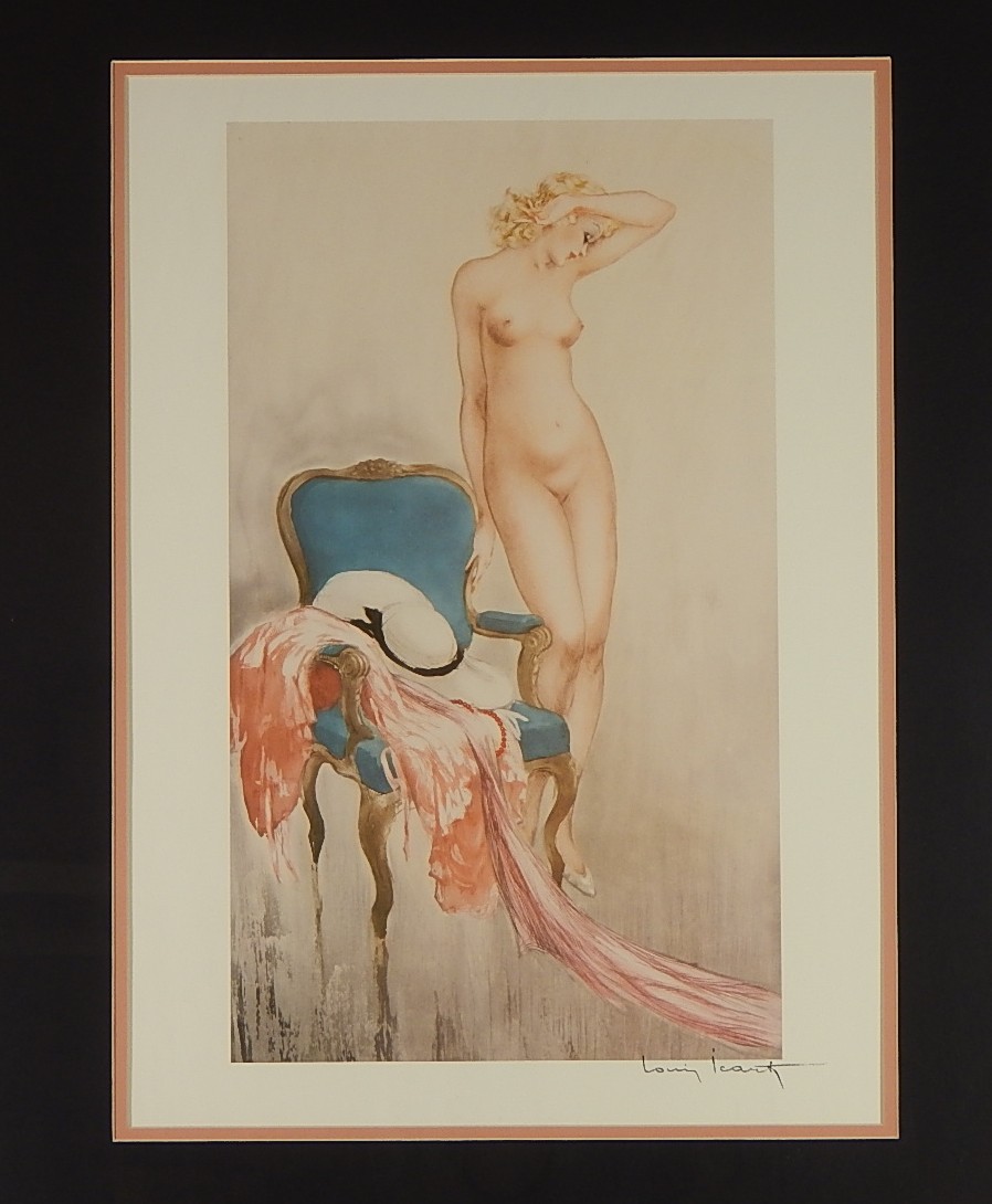 Louis Icart Framed Offset Lithograph "Pink Slip"