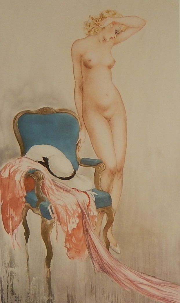 Louis Icart Framed Offset Lithograph "Pink Slip"