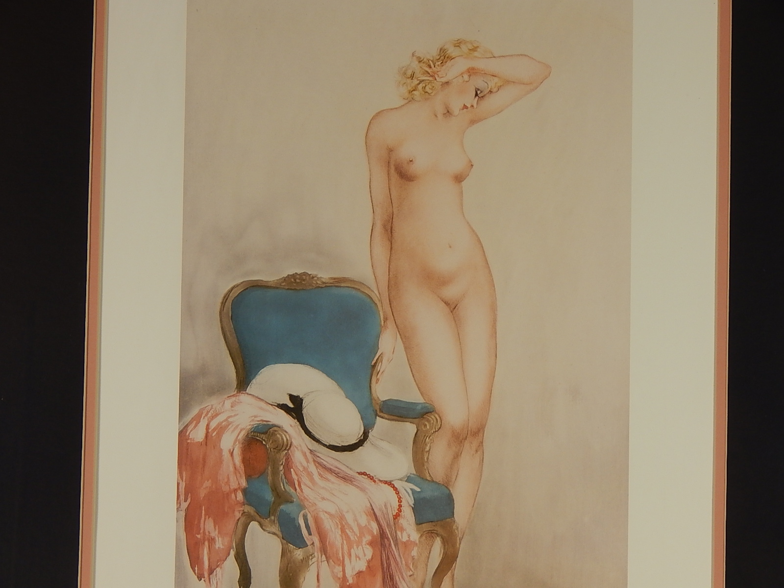 Louis Icart Framed Offset Lithograph "Pink Slip"
