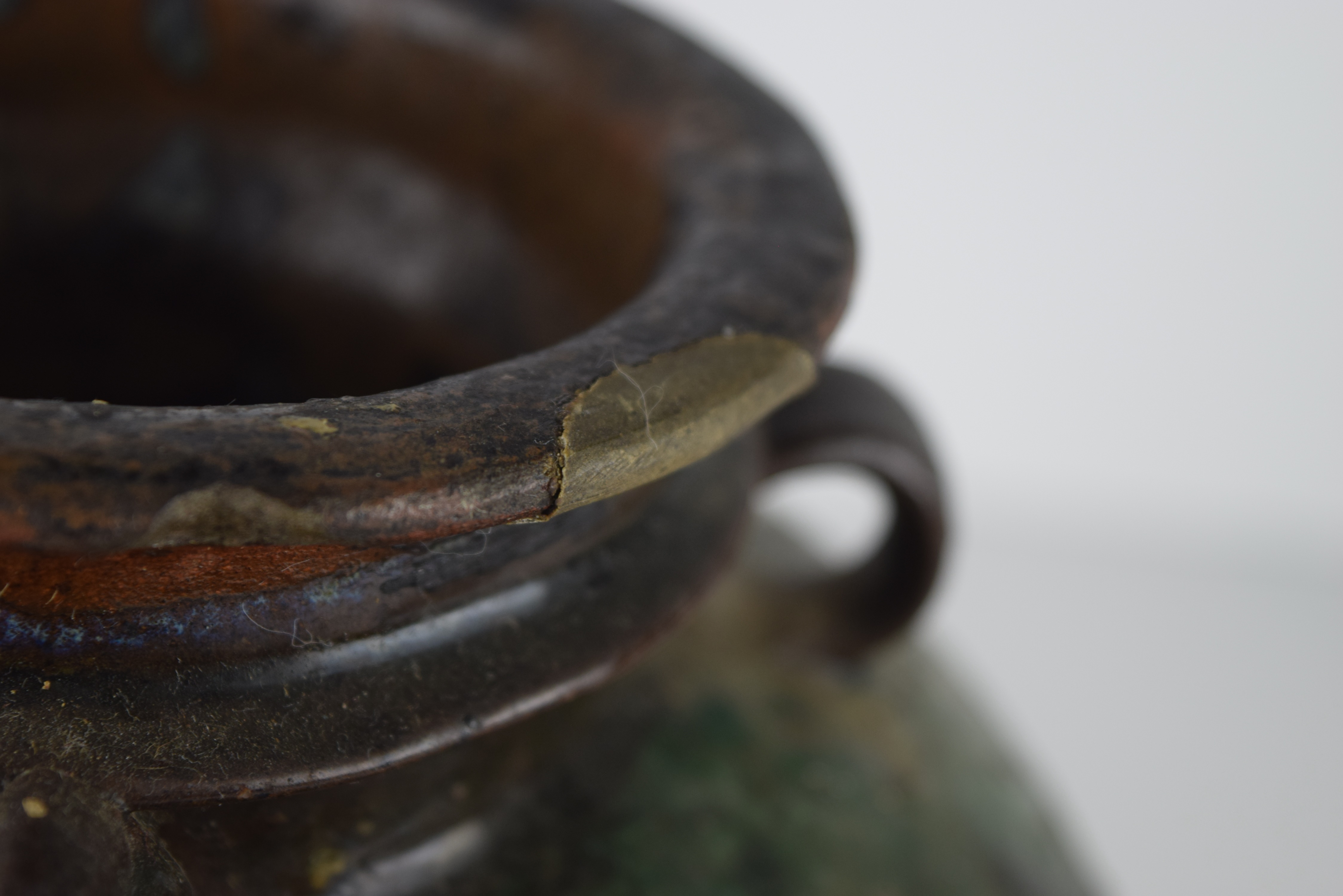 Antique Chinese Wine Jug in Thick Green Glaze