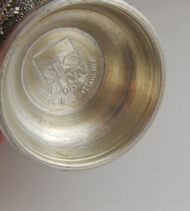 SKS Zinn Germany Pewter Decanter and Shot Glasses