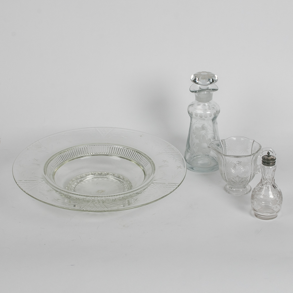 Selection of Vintage Etched Glassware