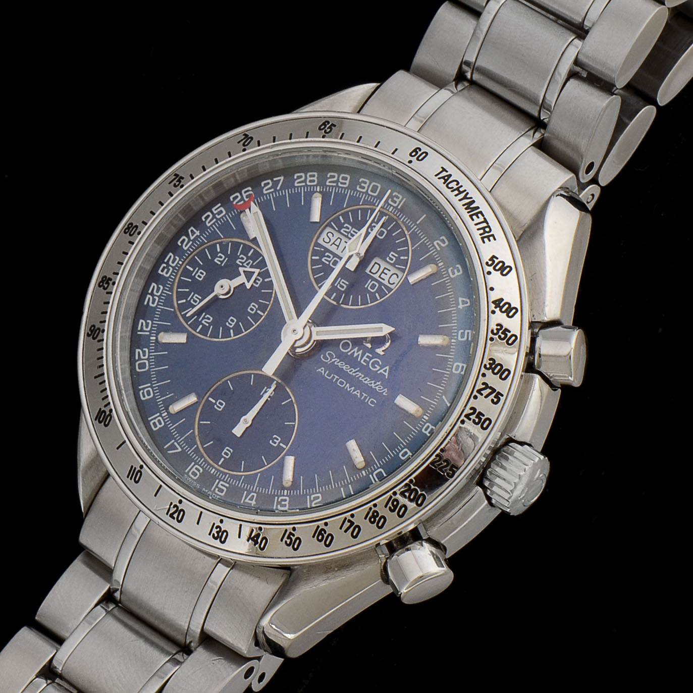 Men's Omega Speedmaster Triple Calendar Date Chrono Autograph