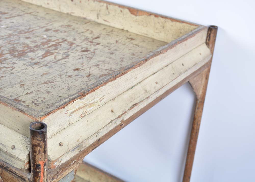 Vintage Rolling Wood Cart