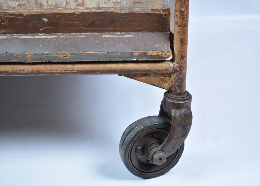 Vintage Rolling Wood Cart