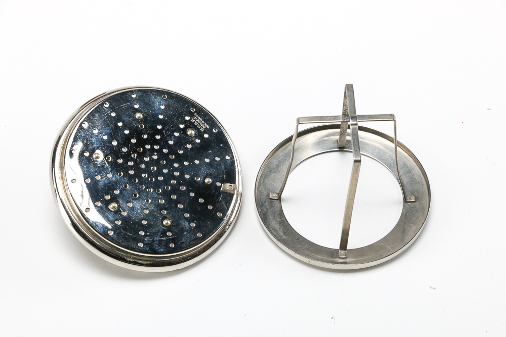 German D.R.G.M. Leather Cocktail Shaker With Accessories