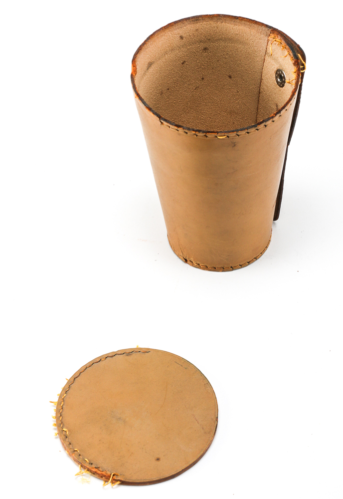 German D.R.G.M. Leather Cocktail Shaker With Accessories