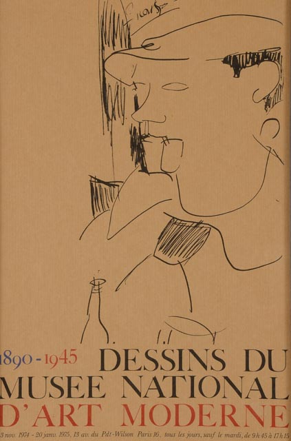 Original 1975 Exhibition Poster "1890 - 1945 Dessins du Museée National d'Art Moderne"