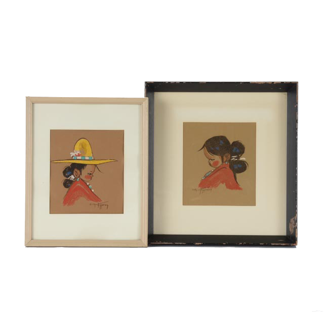 Two Chris Toppersen Vintage Serigraphs of Children