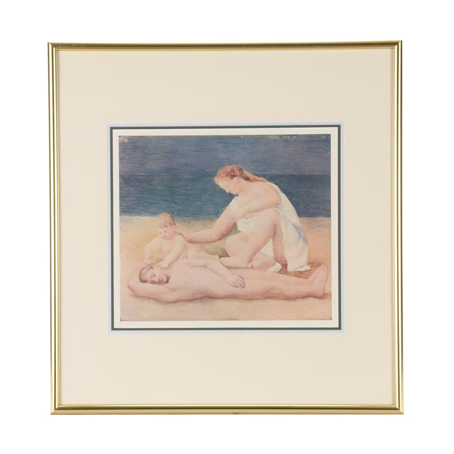 Limited Edition Offset Lithograph of Pablo Picasso's "Family at the Seashore"