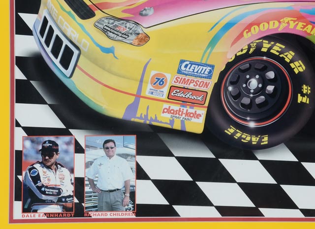 Peter Max Signed Offset Lithographic Poster of Dale Earnhardt's Race Car