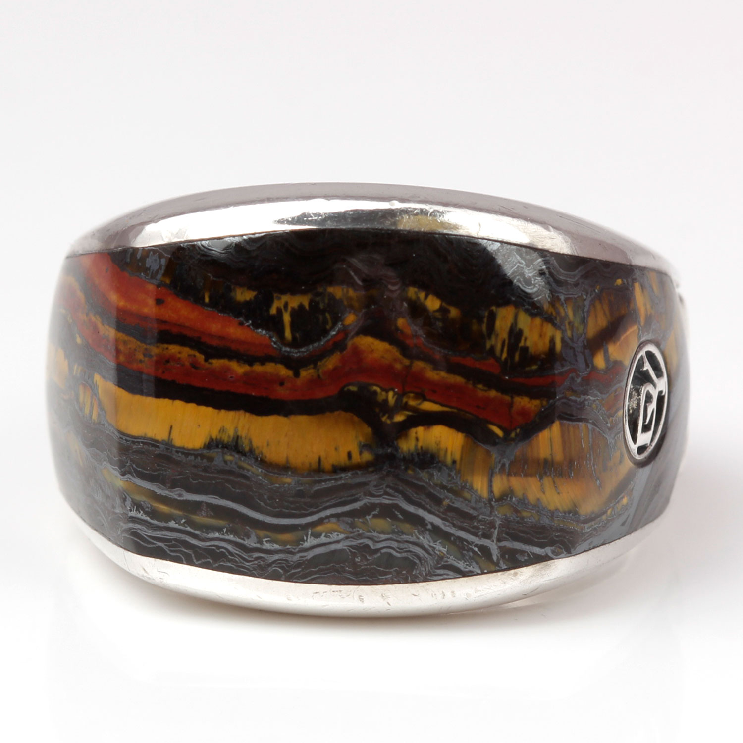 David Yurman Sterling Silver Three Side Exotic Stone Ring