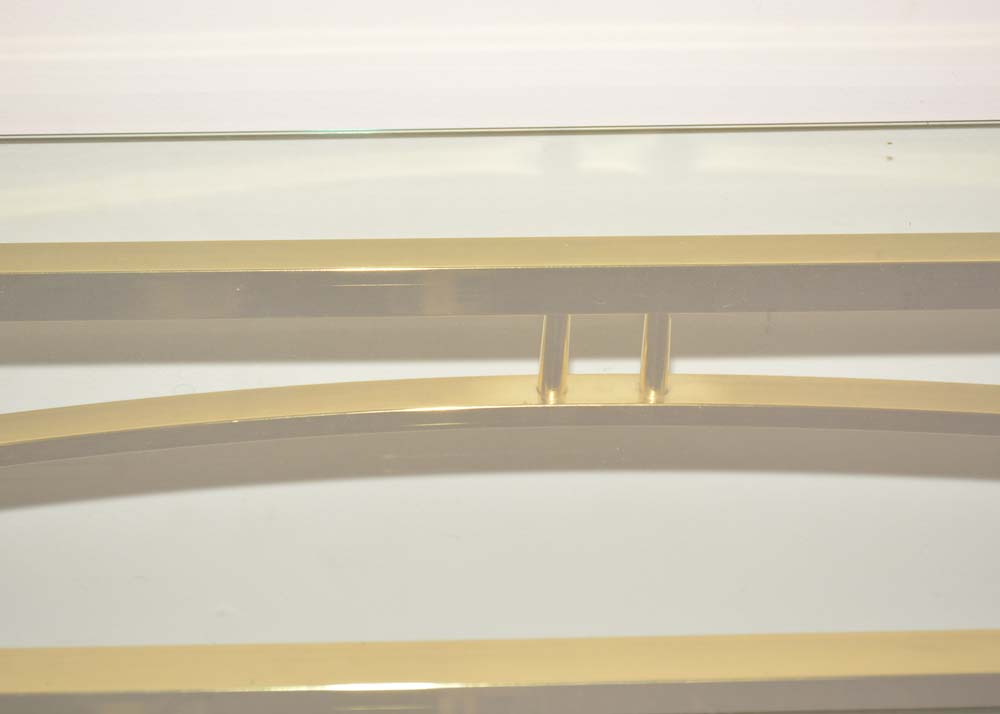 Glass Top Brass Foyer Table