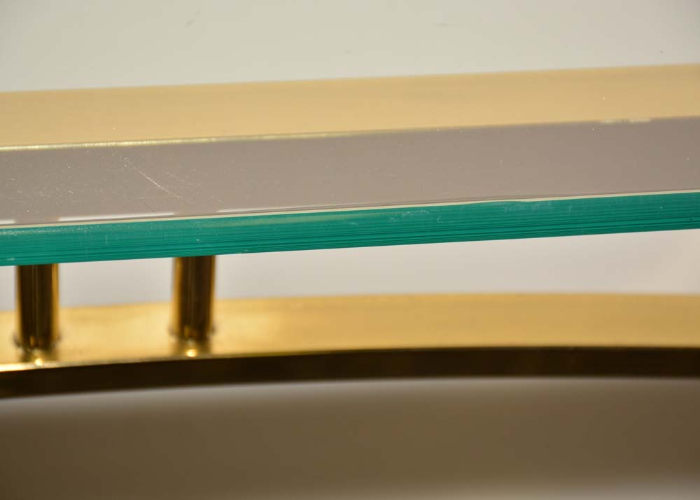 Glass Top Brass Foyer Table