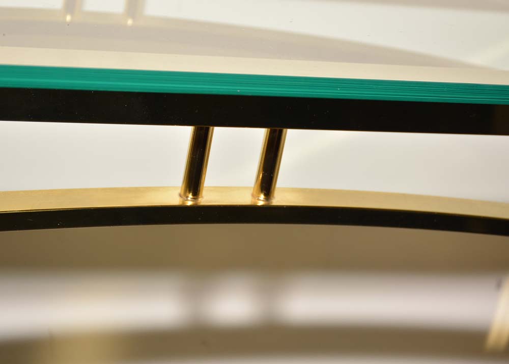 Glass Top Brass Foyer Table