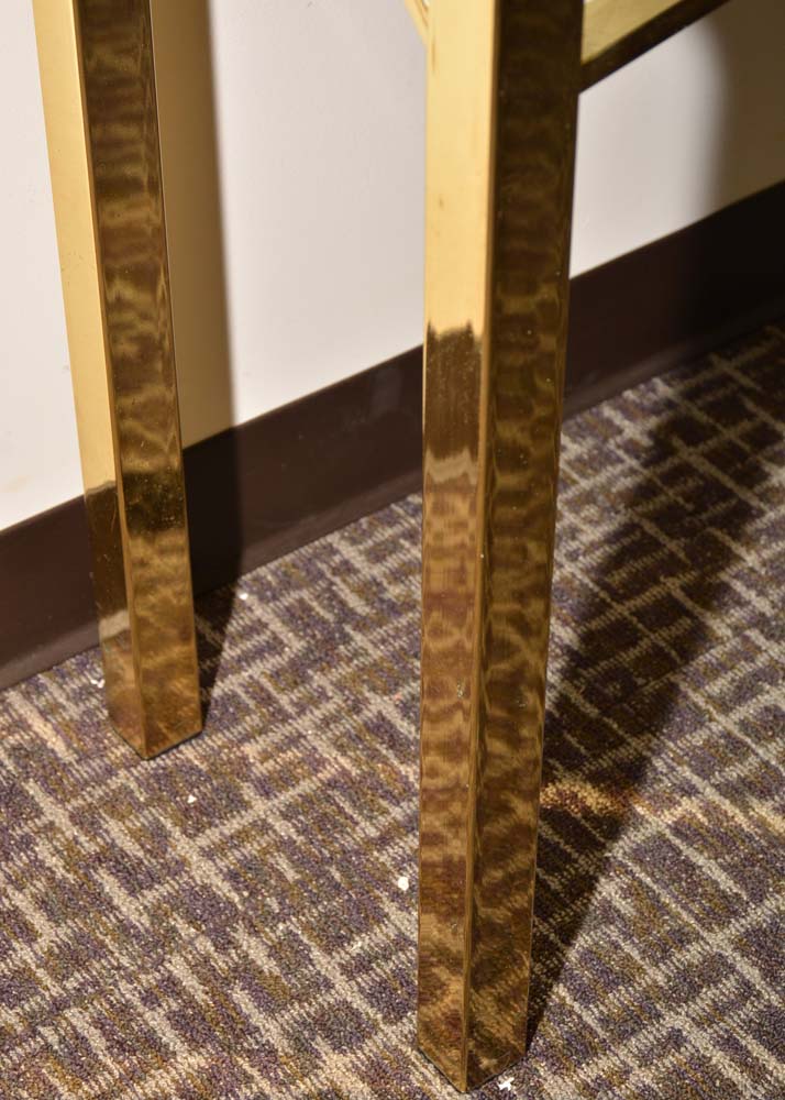 Glass Top Brass Foyer Table