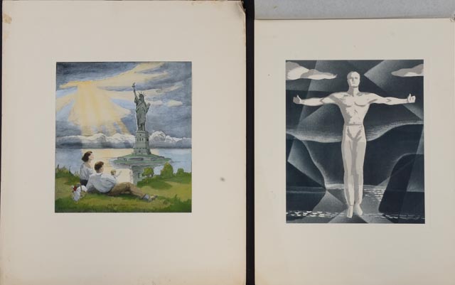 Pair of Solar Steel Corporation Vintage Holiday Prints