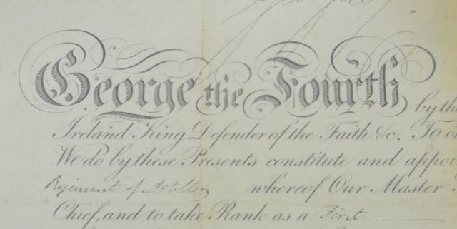 George IV Military Document