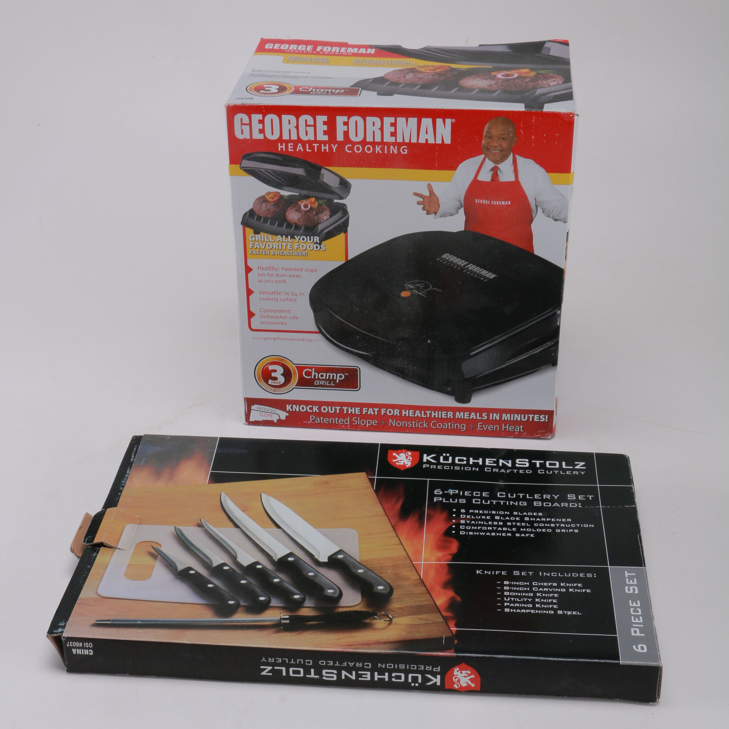 George Foreman Grill and Kuchenstolz Cutlery Set