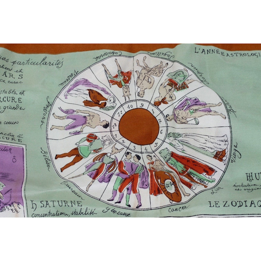 French Zodiac Silk Scarf