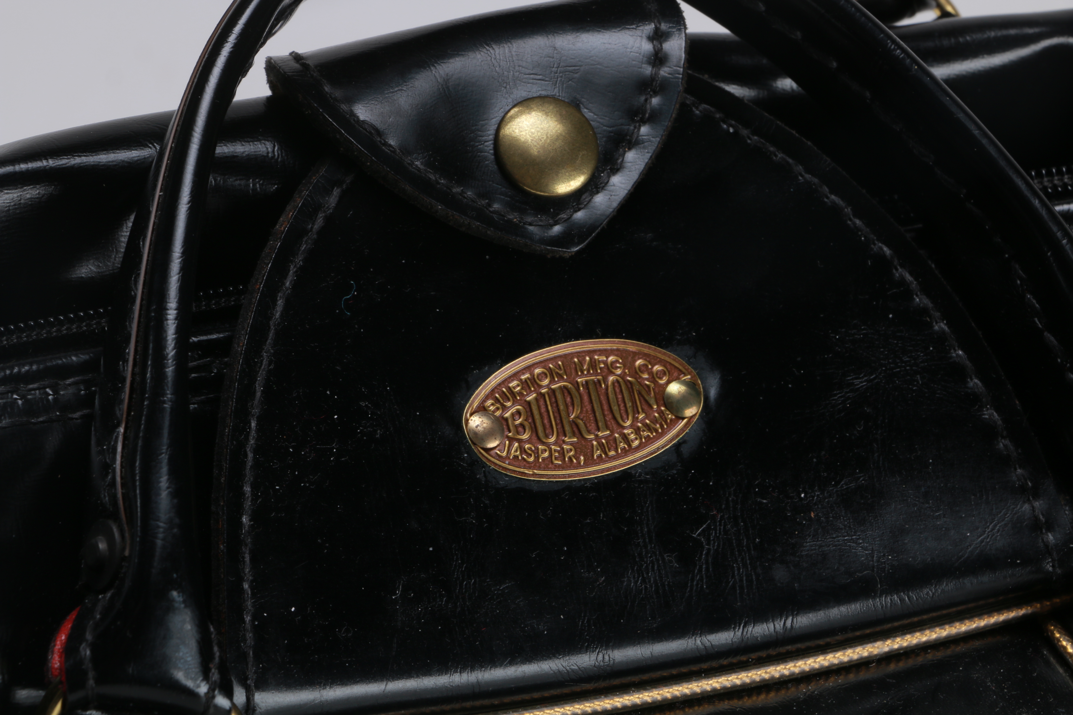 Vintage Burton Black Leather Carry-on Bag