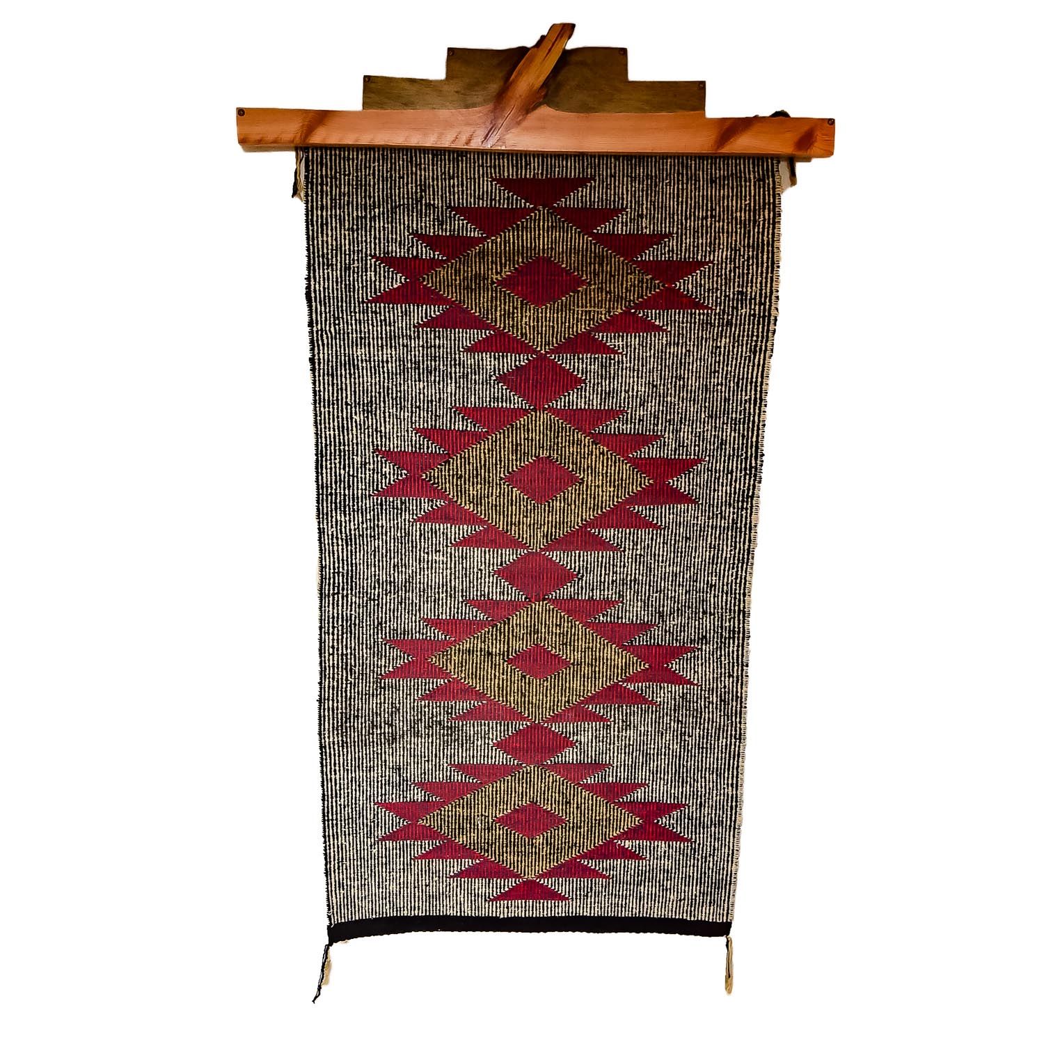 Navajo Rug with Handcrafted Wood Hanger