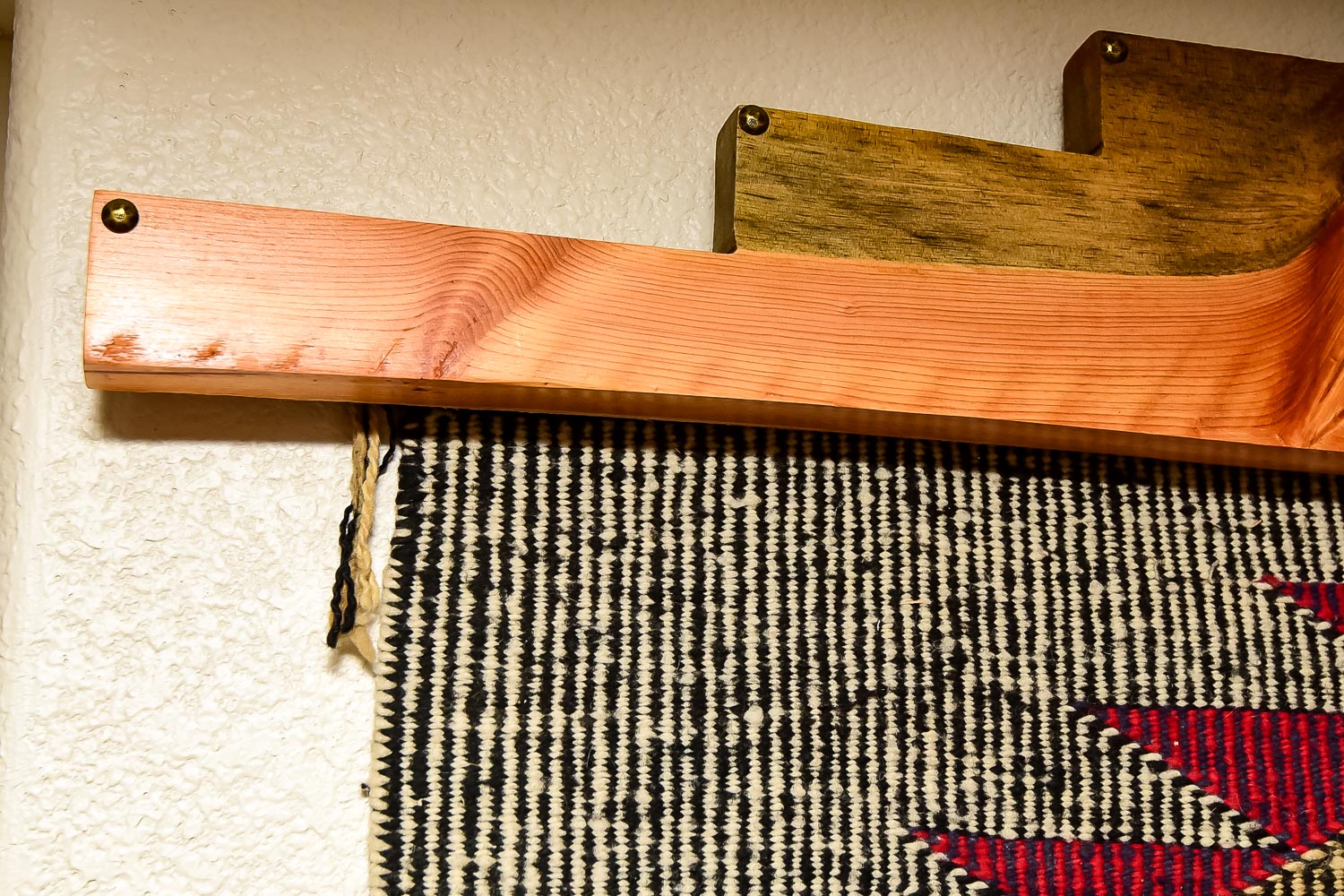 Navajo Rug with Handcrafted Wood Hanger
