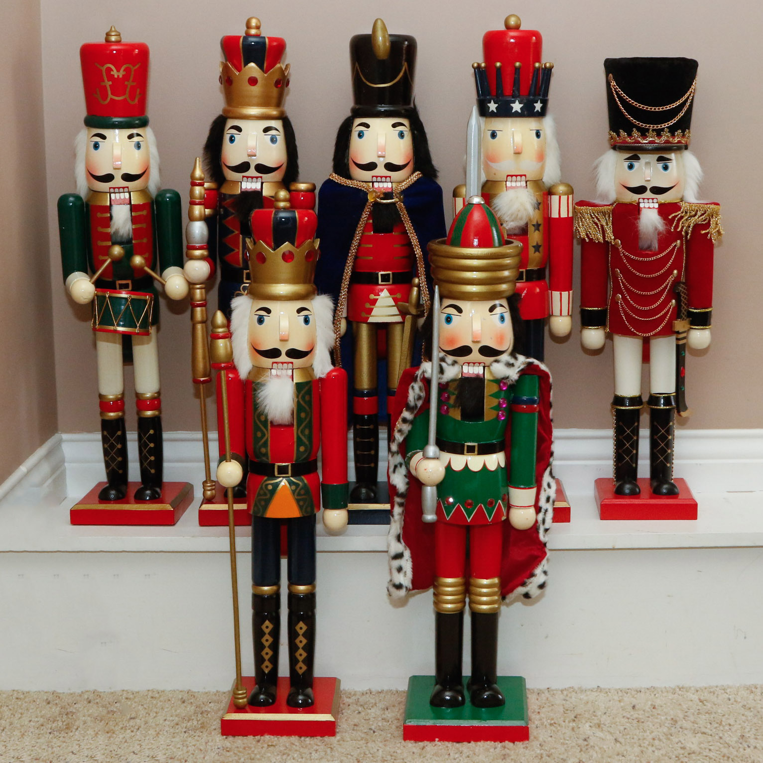 Collection of Handcrafted Wooden Nutcracker Dolls