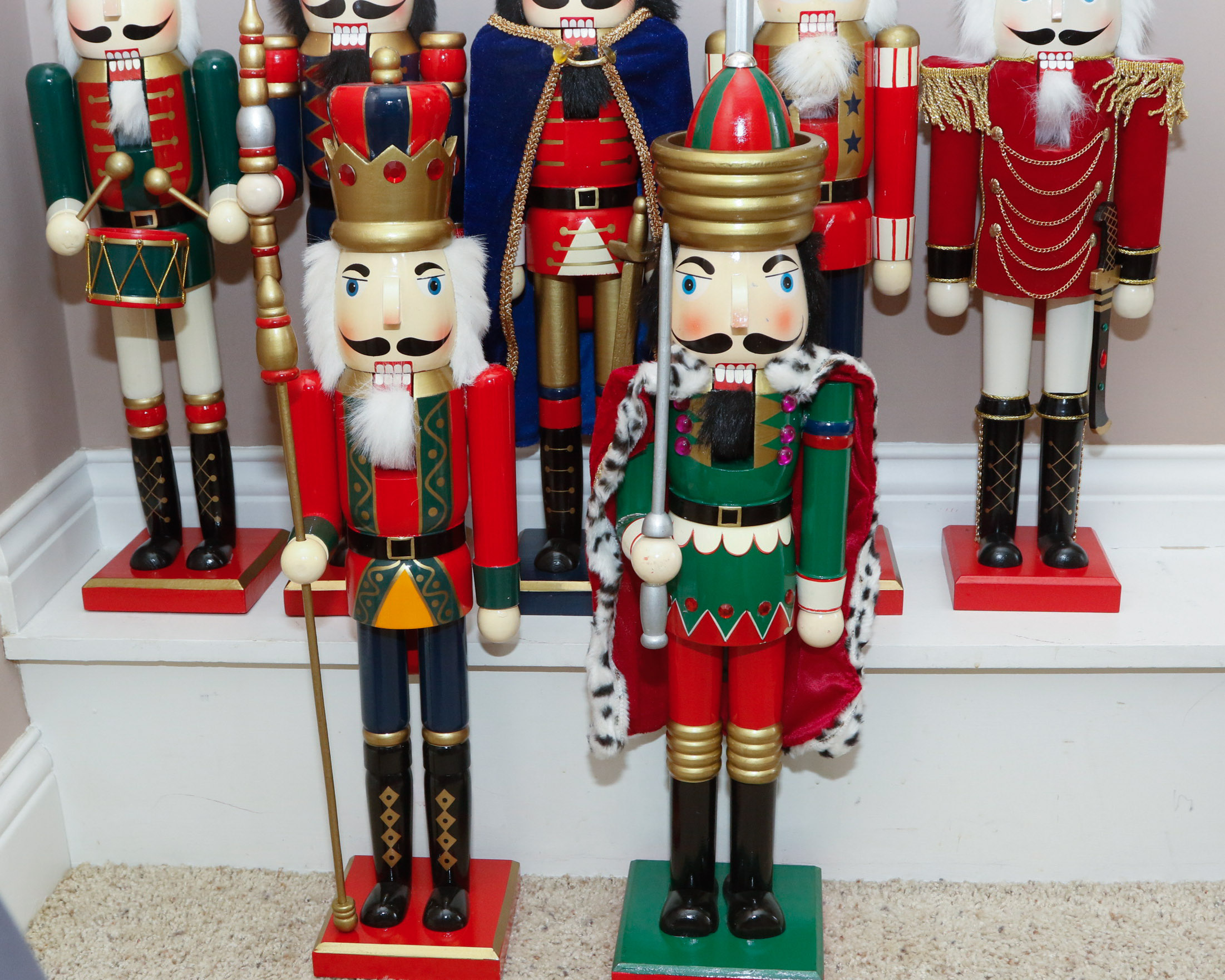 Collection of Handcrafted Wooden Nutcracker Dolls