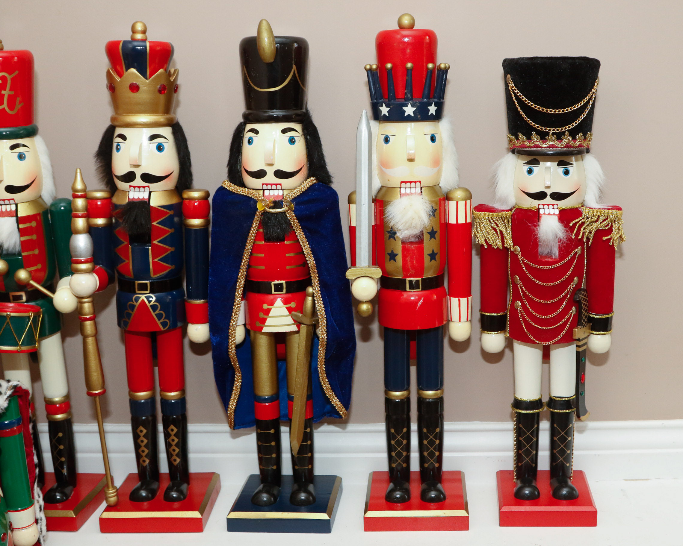 Collection of Handcrafted Wooden Nutcracker Dolls