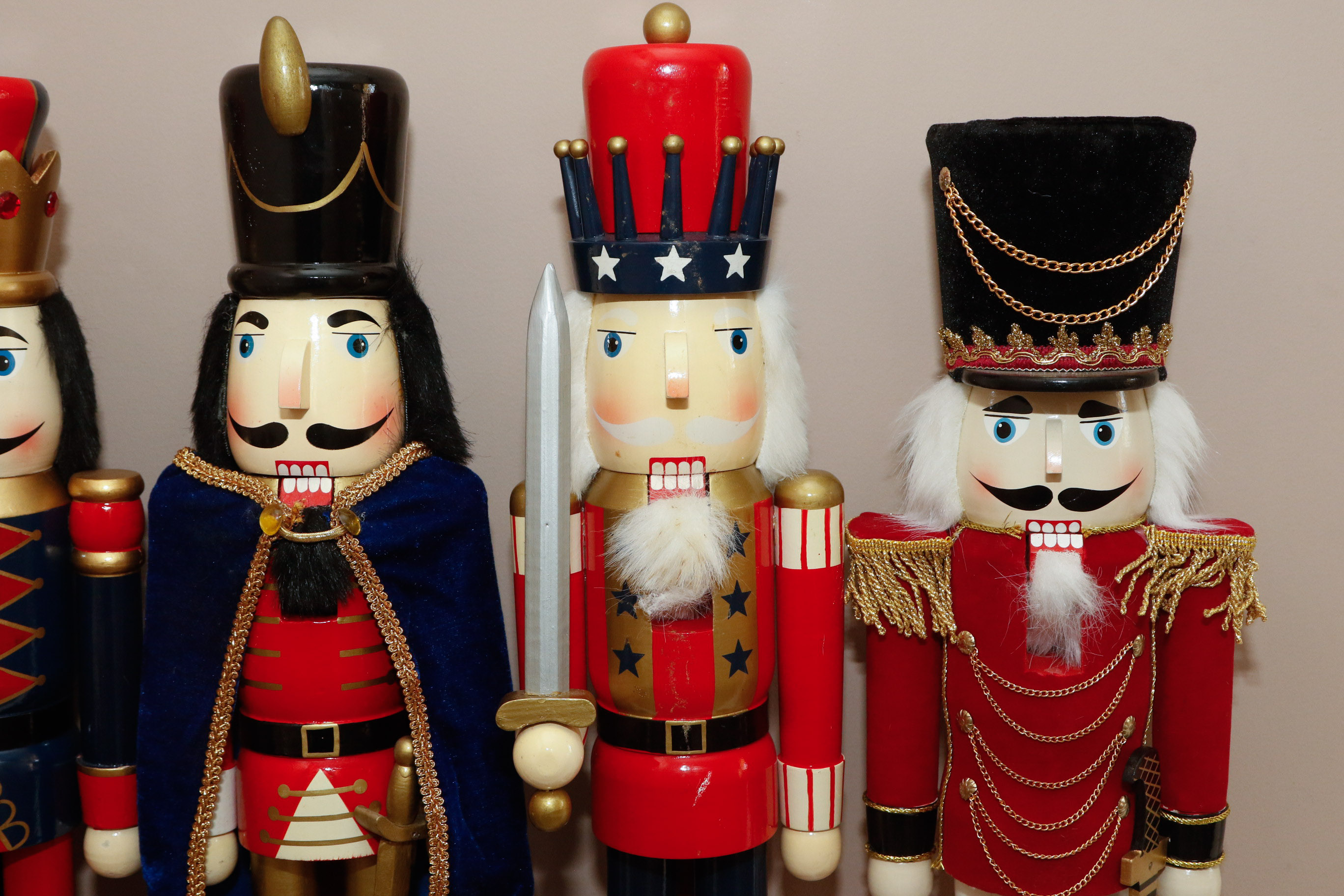 Collection of Handcrafted Wooden Nutcracker Dolls
